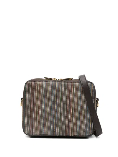 PAUL SMITH STRIPED ZIP-TOP SHOULDER BAG