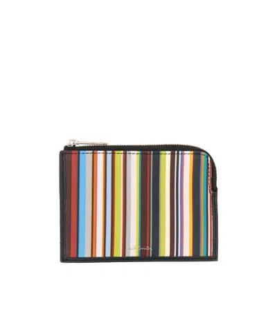 PAUL SMITH PAUL SMITH SIGNATURE STRIPE ZIP-UP WALLET
