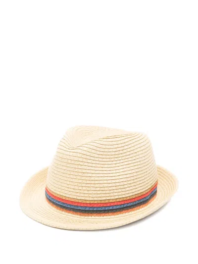 Paul Smith Striped-detail Hat In Neutral