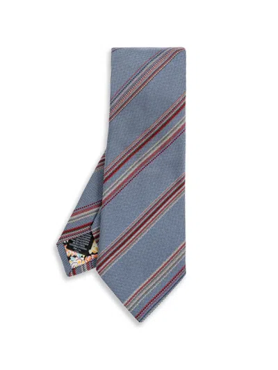 Paul Smith Striped-pattern Silk Tie In Blue