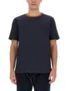 Paul Smith Stripes Logo Collar T-shirt In Blue