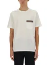 Paul Smith Stripes Logo Pocket T-shirt In White