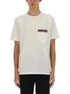 Paul Smith Stripes Logo Pocket T-shirt In White