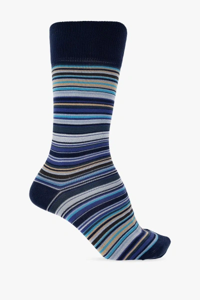 Paul Smith Stripes Socks In Navy