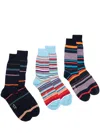 Paul Smith Striped Cotton-blend Socks In Blue