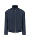 Paul Smith Modern High Collar Jacket With Snap Detail In Blue
