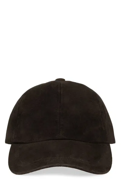 Paul Smith Suede Baseball Cap In Brown
