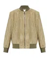 Paul Smith Suede Bomber Jacket In Nude