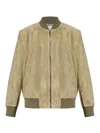 Paul Smith Suede Bomber Jacket In Verde