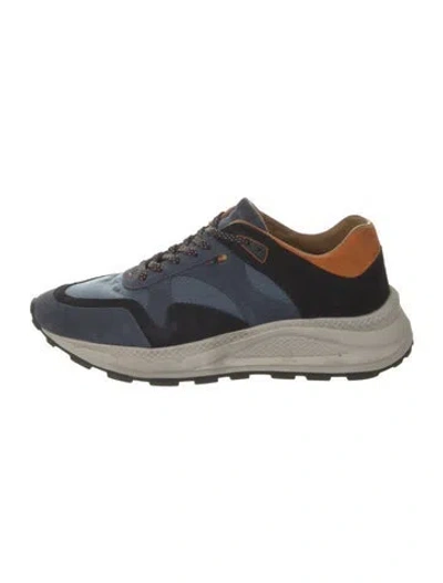 Pre-owned Paul Smith Suede Colorblock Pattern Athletic Sneakers In Blue