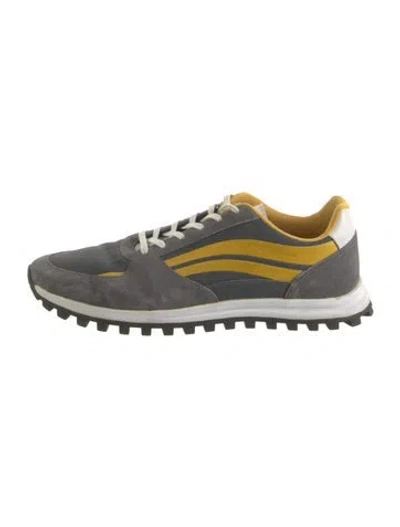 Pre-owned Paul Smith Suede Colorblock Pattern Athletic Sneakers In Grey