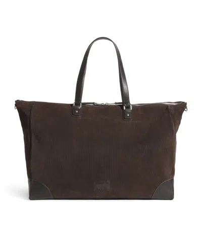 Paul Smith Suede Duffle Bag In Brown