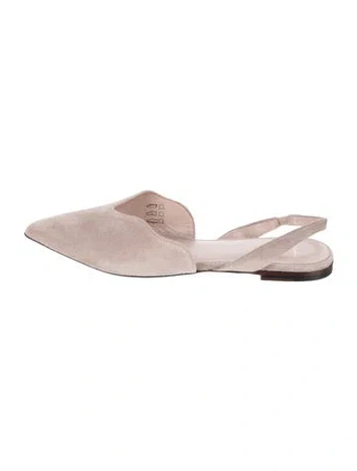 Pre-owned Paul Smith Suede Floral Print Slingback Flats In Pink