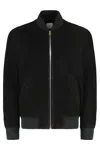 Paul Smith Suede Zip-fastening Bomber Jacket In Black