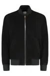 Paul Smith Suede Zip-fastening Bomber Jacket In Black