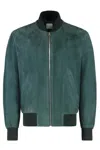 Paul Smith Suede Jacket With Elastic Cuffs And Hem In Green