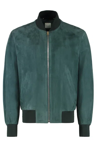 Paul Smith Suede Jacket In Green