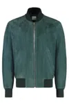 Paul Smith Suede Jacket With Elastic Cuffs And Hem In Green
