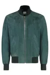 Paul Smith Suede Jacket With Elastic Cuffs And Hem In Green