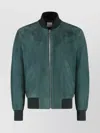 Paul Smith Suede Jacket With Elastic Cuffs And Hem In Green