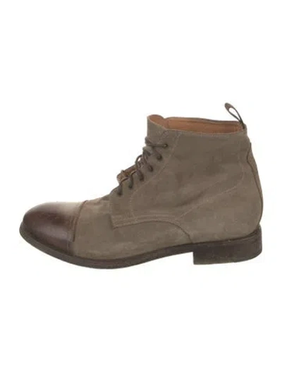 Pre-owned Paul Smith Suede Lace-up Boots In Neutral