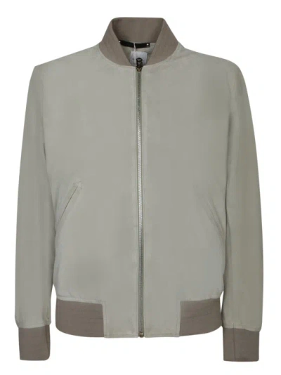 Paul Smith Suede Leather Bomber Jacket In Green