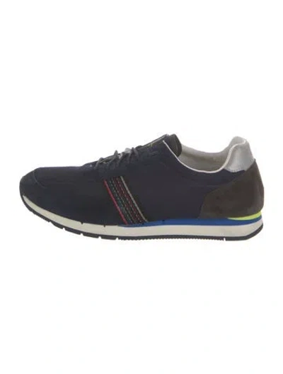 Pre-owned Paul Smith Suede Printed Athletic Sneakers In Blue