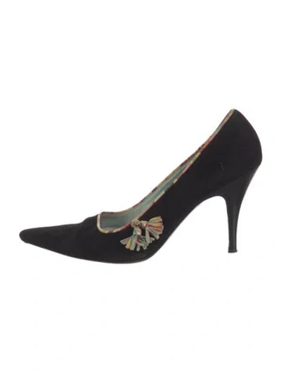 Pre-owned Paul Smith Suede Printed Pumps In Black