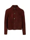 Paul Smith Collared Coat Side Pockets Button Cuffs In Brown