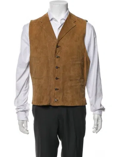 Pre-owned Paul Smith Suede Vest In Brown