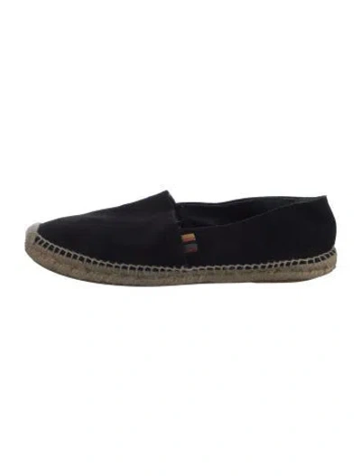 Pre-owned Paul Smith Suede Whipstitch Trim Espadrilles In Black
