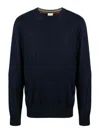 Paul Smith Dark Navy Merino Wool Sweater Blue In Azul