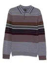 Paul Smith Long-sleeve Polo Sweater In Viola In Multi