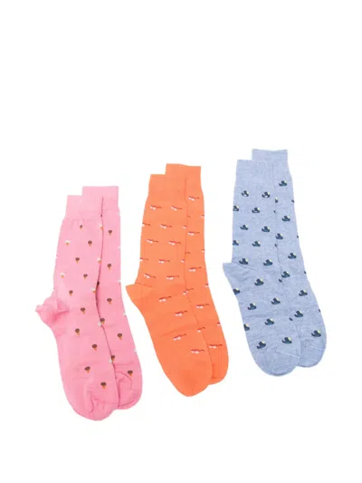 Paul Smith Summer Novelty Patterned Socks (set Of Three) In Multi