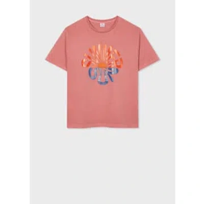 Paul Smith Summer Sun Printed T Shirt In Gold