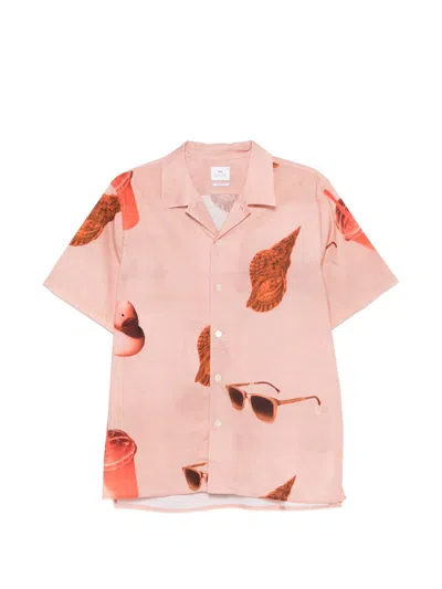 Paul Smith Sunbleached Snaps Cotton Shirt Collared Print In Multi