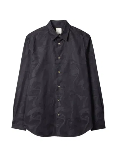 Paul Smith Swan Pattern Shirt In Black