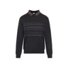 Paul Smith Striped-motif Polo Sweater In Black