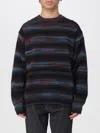 Paul Smith Striped Crew Neck Long Sleeve Sweater In Black