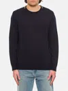 Paul Smith Multicolored Ribbed Trim Crew Neck Sweater In Blau