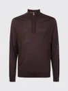 Paul Smith Mens Sweater Zip Neck In Brown