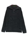 Paul Smith Half-zio Sweater In Black
