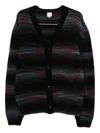 Paul Smith Striped V-neck Long Sleeve Knitwear In Blue