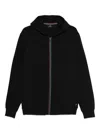 Paul Smith Black Zip-up Hoodie With Multicolored Stripe Accents In Black