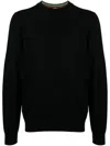 Paul Smith Black Merino Wool Crewneck Sweater In Black
