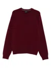 Paul Smith Crew Neck Knitted Sweater With Raglan Sleeves In Red