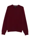 Paul Smith Crew Neck Knitted Sweater With Raglan Sleeves In Red