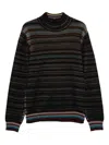 Paul Smith High-neck Striped Sweater In Multi