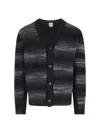 Paul Smith Multicoloured Striped Cardigan With V-neckline And Button-down Front In Multi