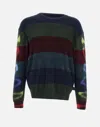 Paul Smith Multicolor Striped Cotton Crewneck Sweater In Multicolour